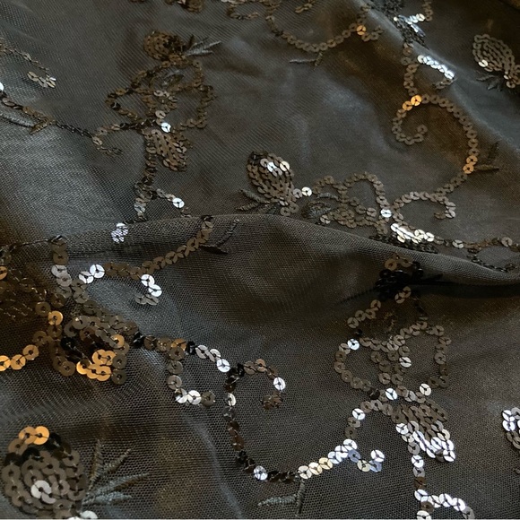 Adrianna Papell Evening Essentials Black Sequin Midi Skirt - Picture 7 of 13